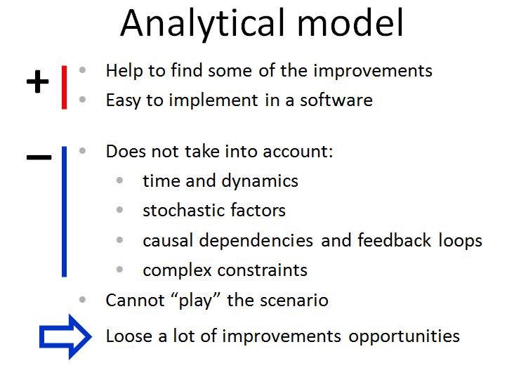 Analytical models pros and cons